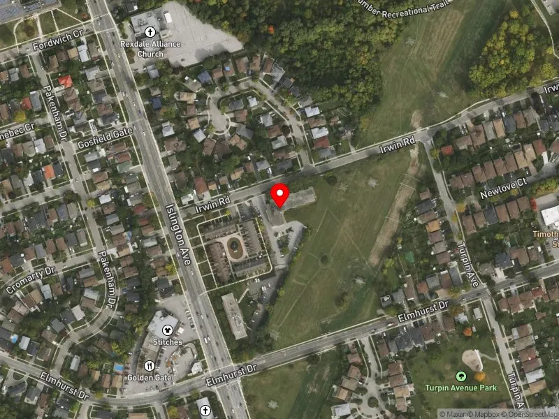 RentSafeTO apartment evaluation satellite view of 75 IRWIN RD in Etobicoke North, Toronto