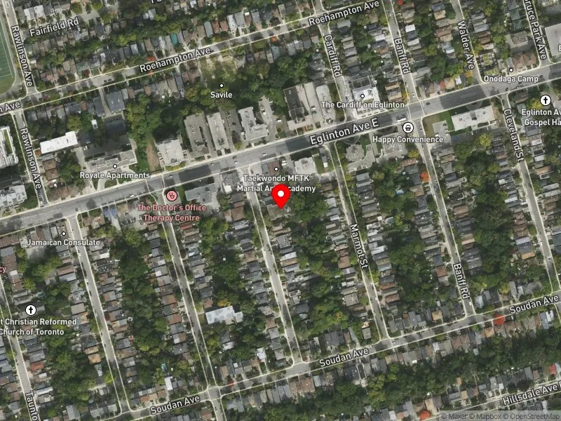 RentSafeTO apartment evaluation satellite view of 75 PETMAN AVE in Don Valley West, Toronto