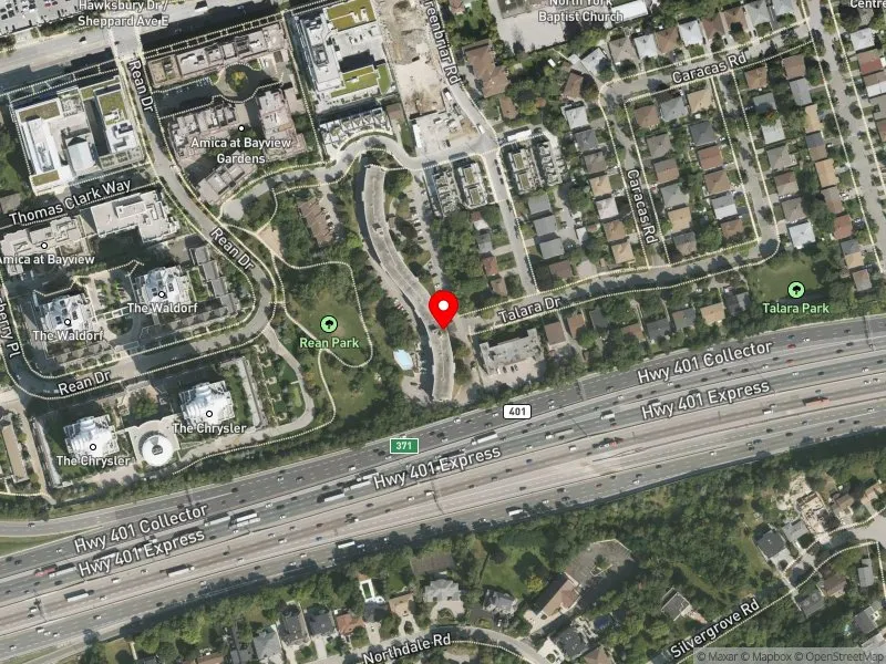 RentSafeTO apartment evaluation satellite view of 75 TALARA DR in Don Valley North, Toronto