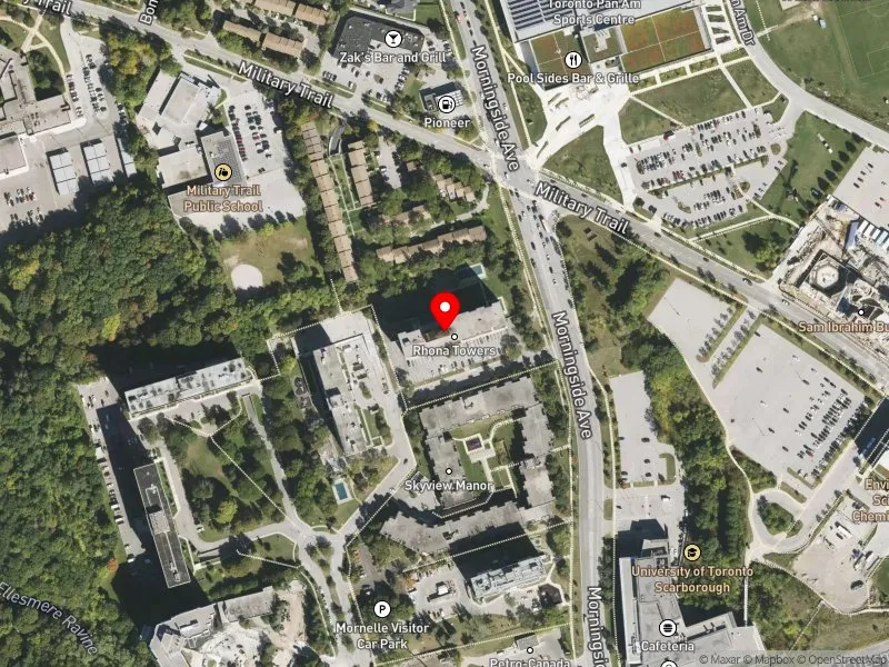 RentSafeTO apartment evaluation satellite view of 750 MORNINGSIDE AVE in Scarborough-Guildwood, Toronto