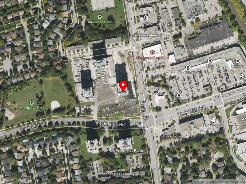 RentSafeTO apartment evaluation satellite view of 750 YORK MILLS RD in Don Valley West, Toronto
