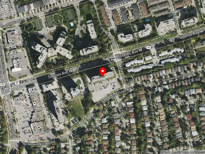 RentSafeTO apartment evaluation satellite view of 755 STEELES AVE W in Willowdale, Toronto