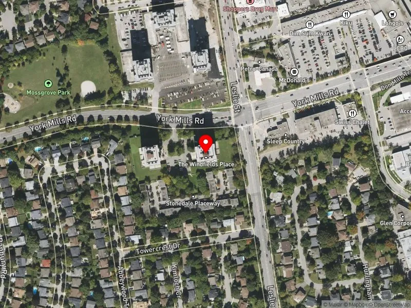 RentSafeTO apartment evaluation satellite view of 755 YORK MILLS RD in Don Valley West, Toronto