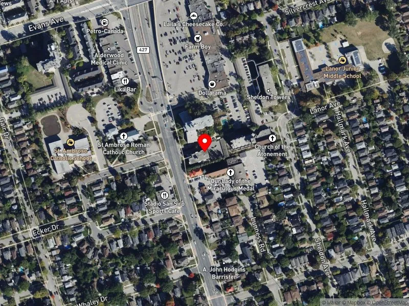 RentSafeTO apartment evaluation satellite view of 765 BROWNS LINE in Etobicoke-Lakeshore, Toronto