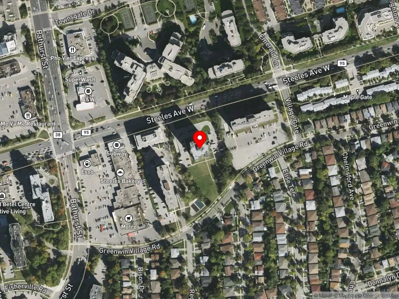 RentSafeTO apartment evaluation satellite view of 765 STEELES AVE W in Willowdale, Toronto