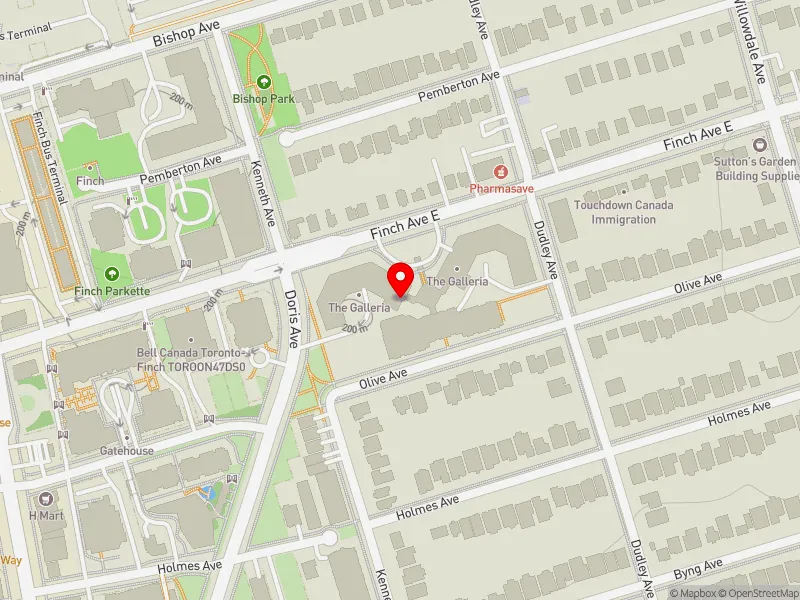 RentSafeTO apartment evaluation map view of 77 FINCH AVE E in Willowdale, Toronto