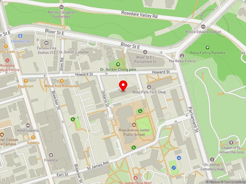 RentSafeTO apartment evaluation map view of 77 HOWARD ST in Toronto Centre, Toronto