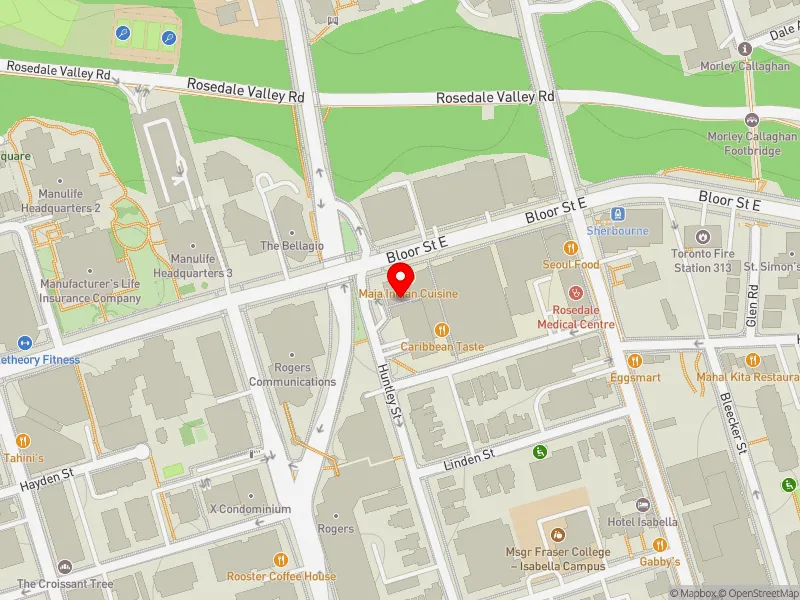 RentSafeTO apartment evaluation map view of 77 HUNTLEY ST in Toronto Centre, Toronto