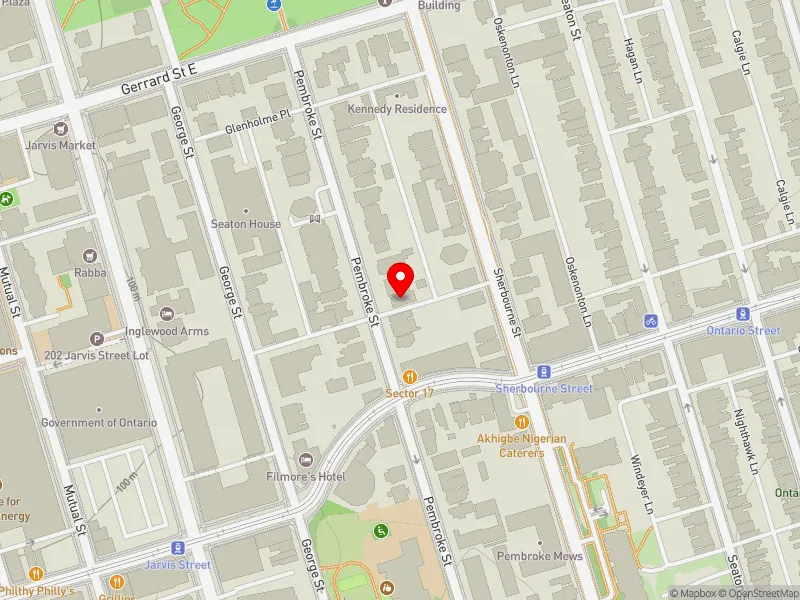 RentSafeTO apartment evaluation map view of 77 PEMBROKE ST in Toronto Centre, Toronto