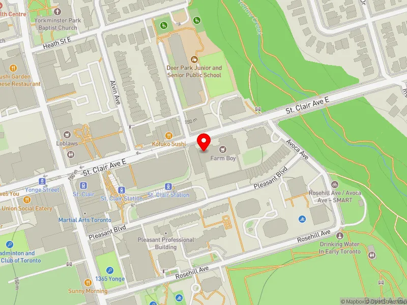 RentSafeTO apartment evaluation map view of 77 ST CLAIR AVE E in Toronto-St. Paul's, Toronto