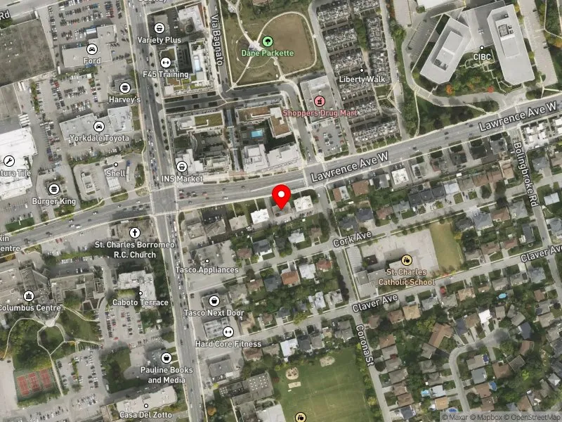 RentSafeTO apartment evaluation satellite view of 773 LAWRENCE AVE W in Eglinton-Lawrence, Toronto