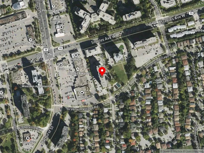 RentSafeTO apartment evaluation satellite view of 775 STEELES AVE W in Willowdale, Toronto