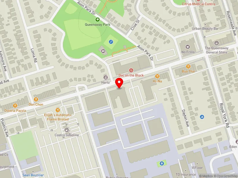 RentSafeTO apartment evaluation map view of 781 THE QUEENSWAY in Etobicoke-Lakeshore, Toronto