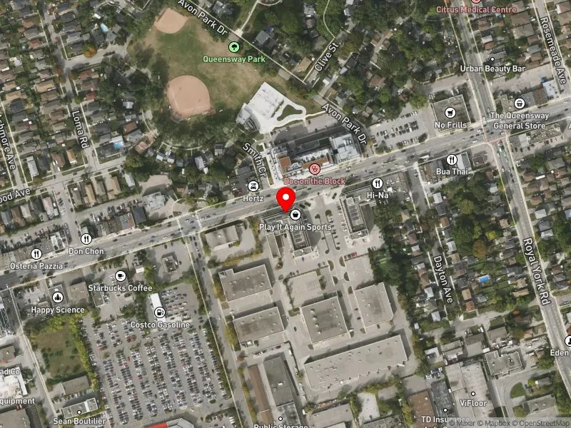 RentSafeTO apartment evaluation satellite view of 781 THE QUEENSWAY in Etobicoke-Lakeshore, Toronto