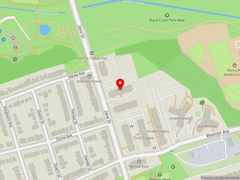 RentSafeTO apartment evaluation map view of 787 JANE ST in York South-Weston, Toronto