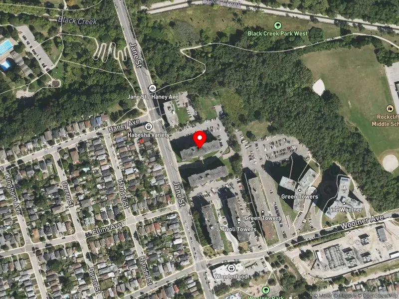 RentSafeTO apartment evaluation satellite view of 787 JANE ST in York South-Weston, Toronto