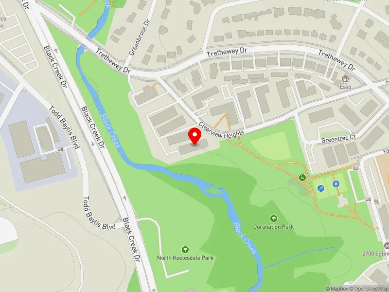 RentSafeTO apartment evaluation map view of 79 CLEARVIEW HTS in York South-Weston, Toronto