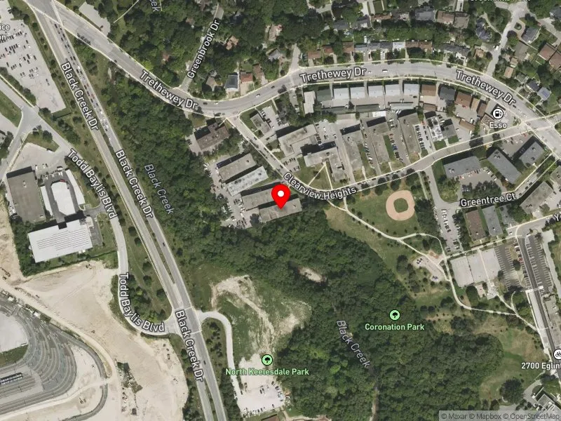 RentSafeTO apartment evaluation satellite view of 79 CLEARVIEW HTS in York South-Weston, Toronto