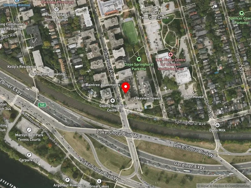 RentSafeTO apartment evaluation satellite view of 79 JAMESON AVE in Parkdale-High Park, Toronto