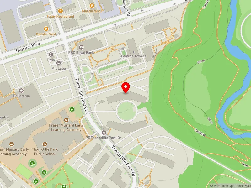 RentSafeTO apartment evaluation map view of 79 THORNCLIFFE PARK DR in Don Valley West, Toronto
