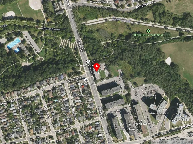 RentSafeTO apartment evaluation satellite view of 797 JANE ST in York South-Weston, Toronto