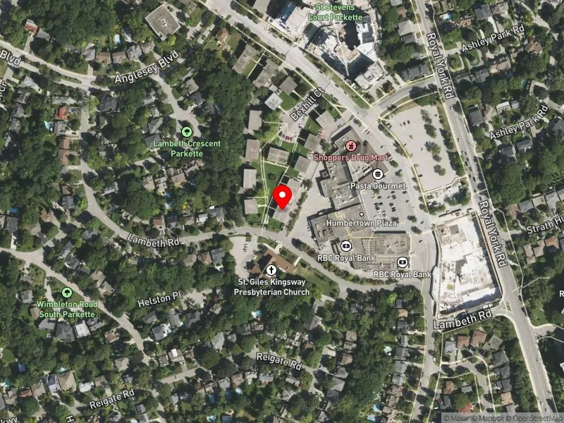 RentSafeTO apartment evaluation satellite view of 8 BEXHILL CRT in Etobicoke Centre, Toronto