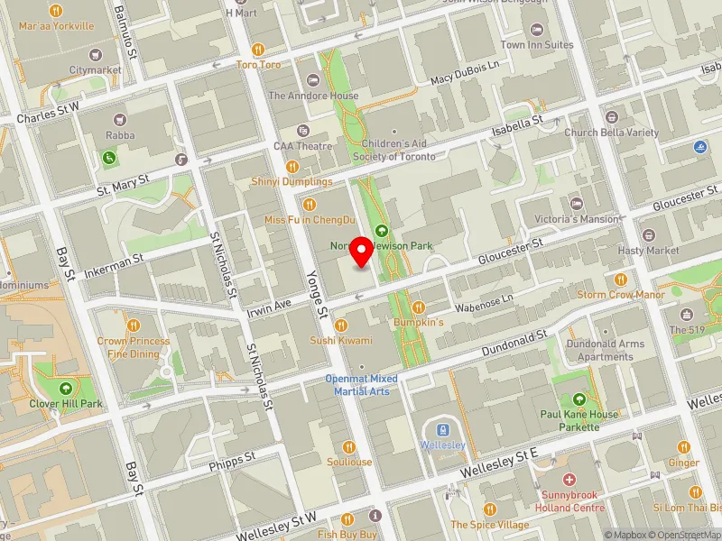RentSafeTO apartment evaluation map view of 8 GLOUCESTER ST in Toronto Centre, Toronto