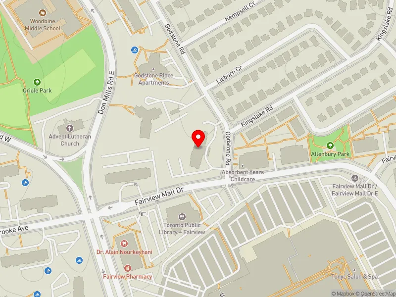 RentSafeTO apartment evaluation map view of 8 GODSTONE RD in Don Valley North, Toronto