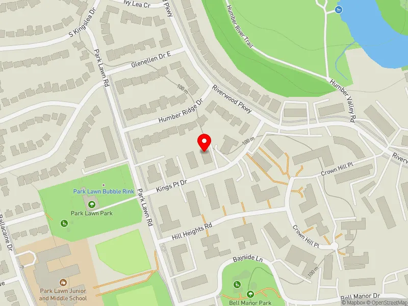 RentSafeTO apartment evaluation map view of 8 KINGS POINT DR in Etobicoke-Lakeshore, Toronto
