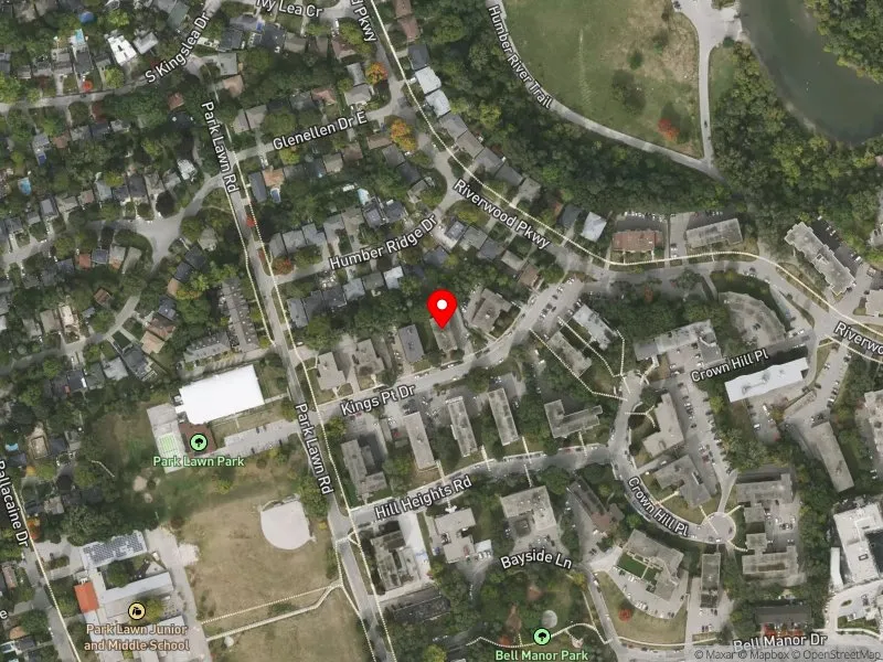 RentSafeTO apartment evaluation satellite view of 8 KINGS POINT DR in Etobicoke-Lakeshore, Toronto