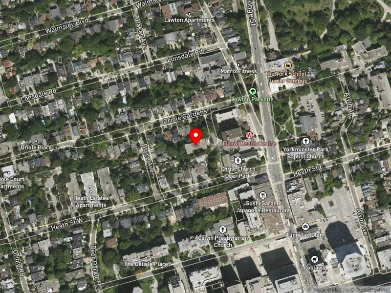 RentSafeTO apartment evaluation satellite view of 8 MALLORY GDNS in Toronto-St. Paul's, Toronto