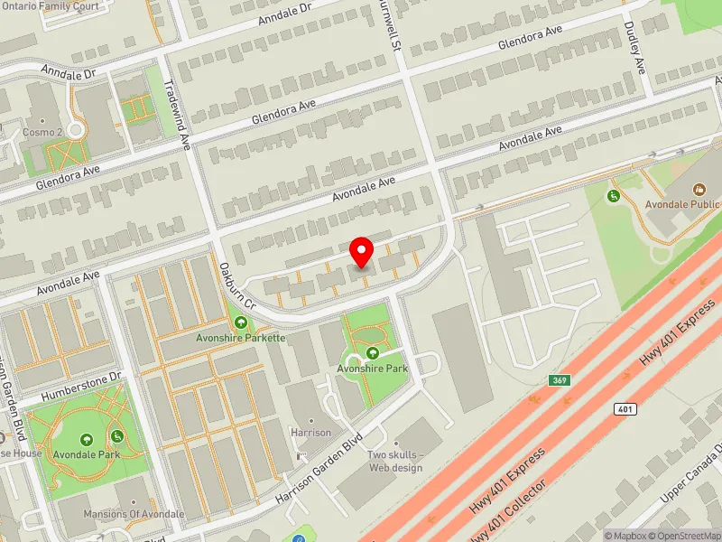 RentSafeTO apartment evaluation map view of 8 OAKBURN CRES in Willowdale, Toronto