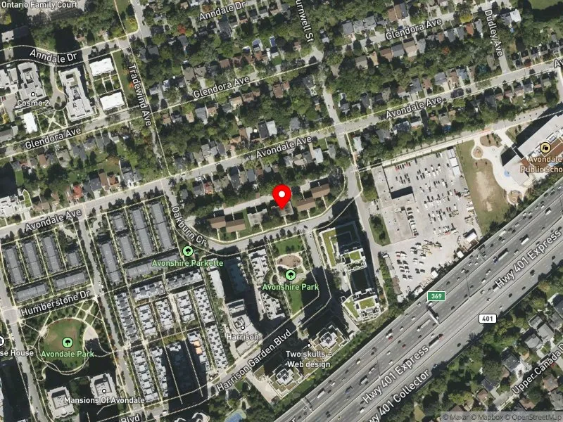 RentSafeTO apartment evaluation satellite view of 8 OAKBURN CRES in Willowdale, Toronto