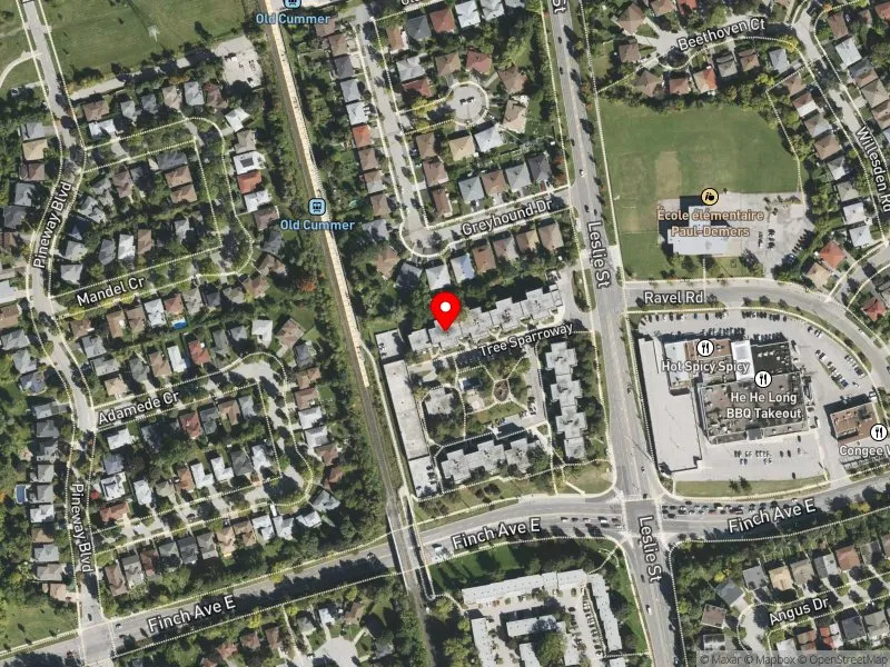 RentSafeTO apartment evaluation satellite view of 8 TREE SPARROWAY in Don Valley North, Toronto
