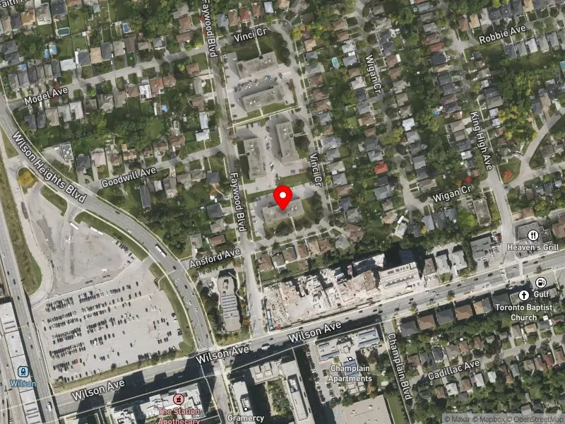 RentSafeTO apartment evaluation satellite view of 8 VINCI CRES in York Centre, Toronto