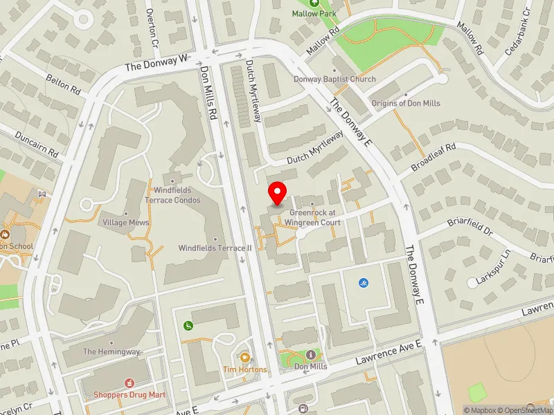 RentSafeTO apartment evaluation map view of 8 WINGREEN CRT in Don Valley East, Toronto