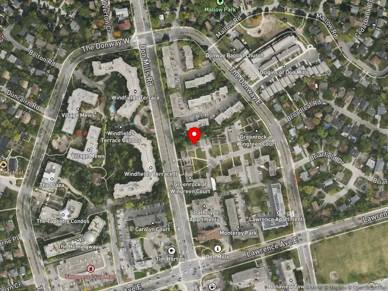 RentSafeTO apartment evaluation satellite view of 8 WINGREEN CRT in Don Valley East, Toronto