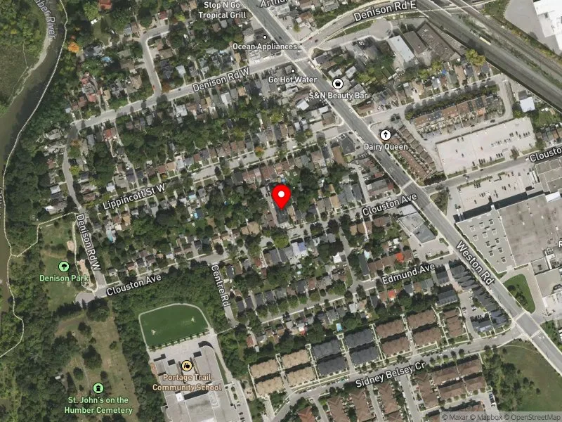 RentSafeTO apartment evaluation satellite view of 80 CLOUSTON AVE in York South-Weston, Toronto