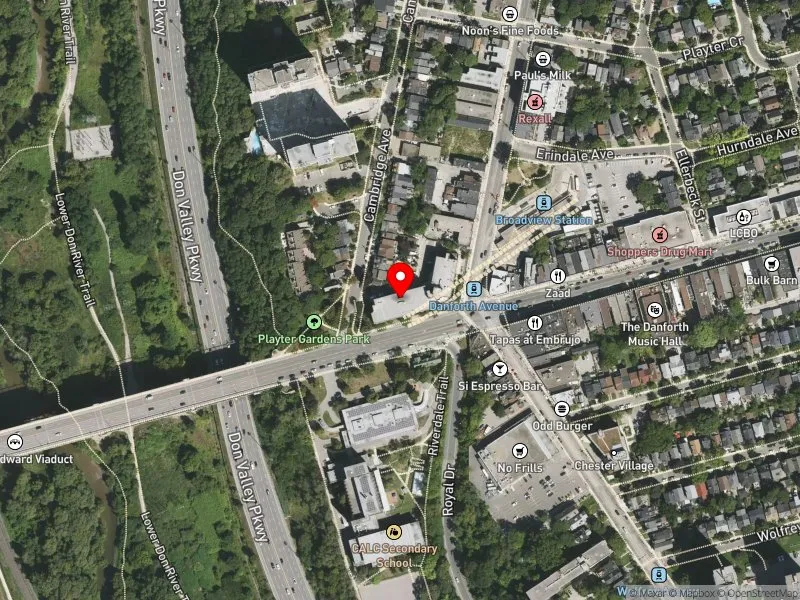 RentSafeTO apartment evaluation satellite view of 80 DANFORTH AVE in Toronto-Danforth, Toronto