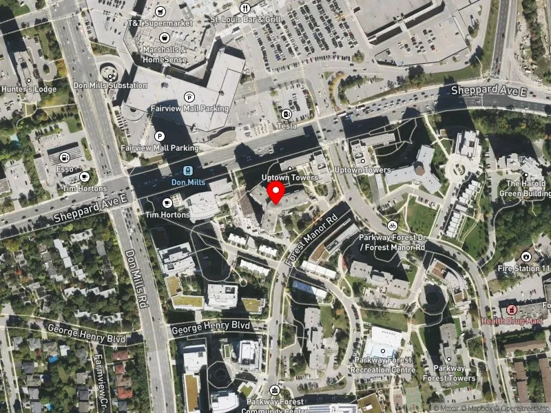 RentSafeTO apartment evaluation satellite view of 80 FOREST MANOR RD in Don Valley North, Toronto