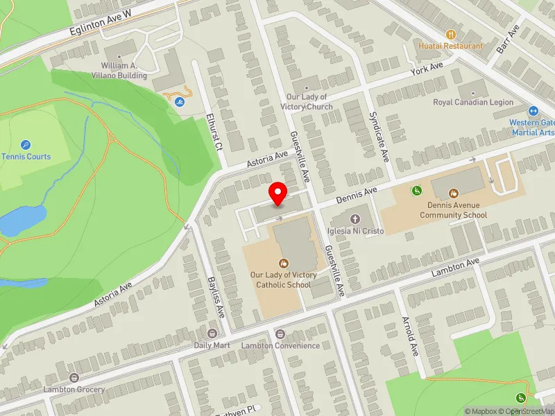 RentSafeTO apartment evaluation map view of 80 GUESTVILLE AVE in York South-Weston, Toronto