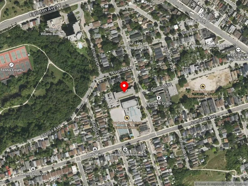 RentSafeTO apartment evaluation satellite view of 80 GUESTVILLE AVE in York South-Weston, Toronto