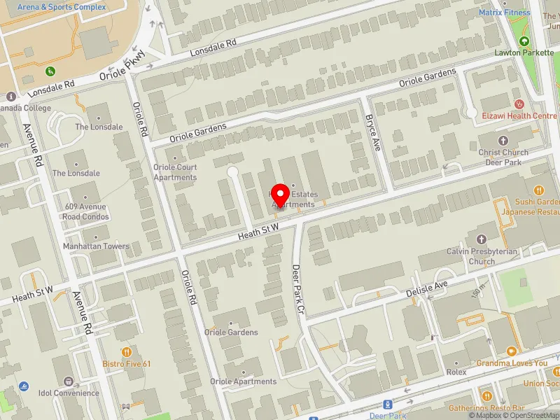 RentSafeTO apartment evaluation map view of 80 HEATH ST W in Toronto-St. Paul's, Toronto