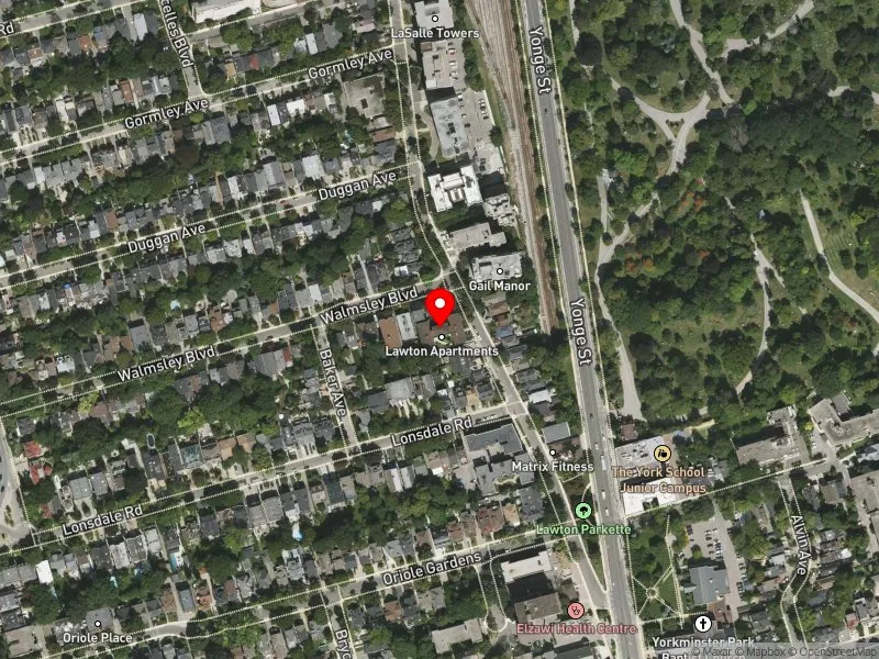 RentSafeTO apartment evaluation satellite view of 80 LAWTON BLVD in Toronto-St. Paul's, Toronto
