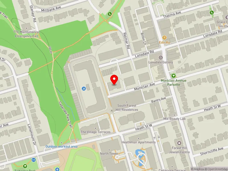 RentSafeTO apartment evaluation map view of 80 MONTCLAIR AVE in Toronto-St. Paul's, Toronto