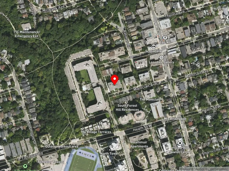 RentSafeTO apartment evaluation satellite view of 80 MONTCLAIR AVE in Toronto-St. Paul's, Toronto