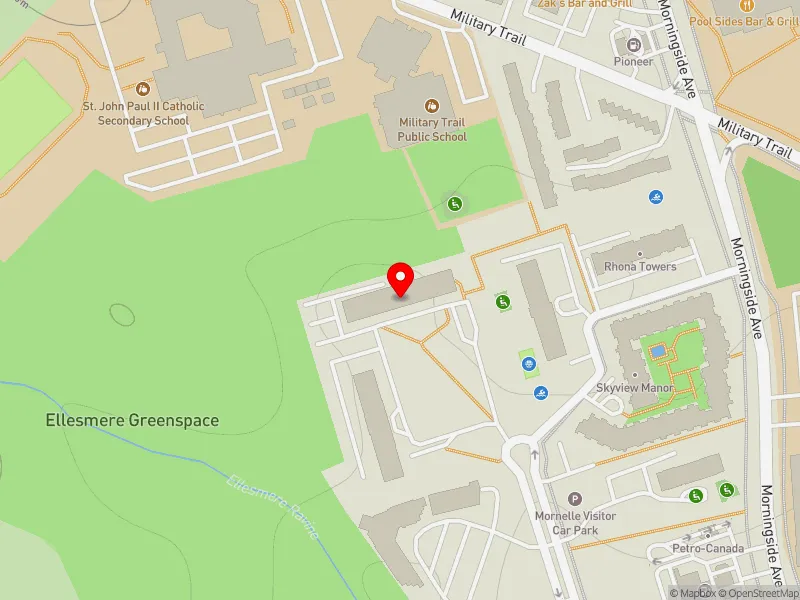 RentSafeTO apartment evaluation map view of 80 MORNELLE CRT in Scarborough-Guildwood, Toronto