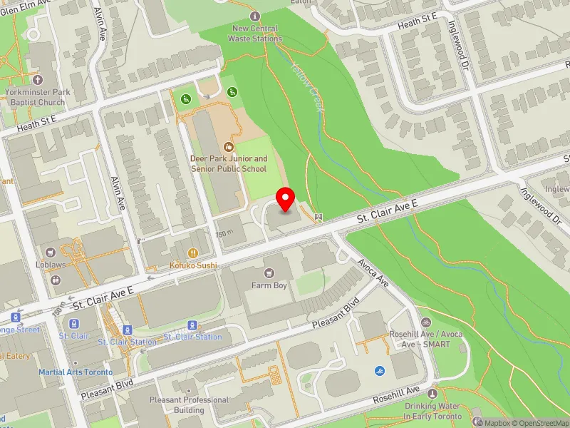 RentSafeTO apartment evaluation map view of 80 ST CLAIR AVE E in Toronto-St. Paul's, Toronto