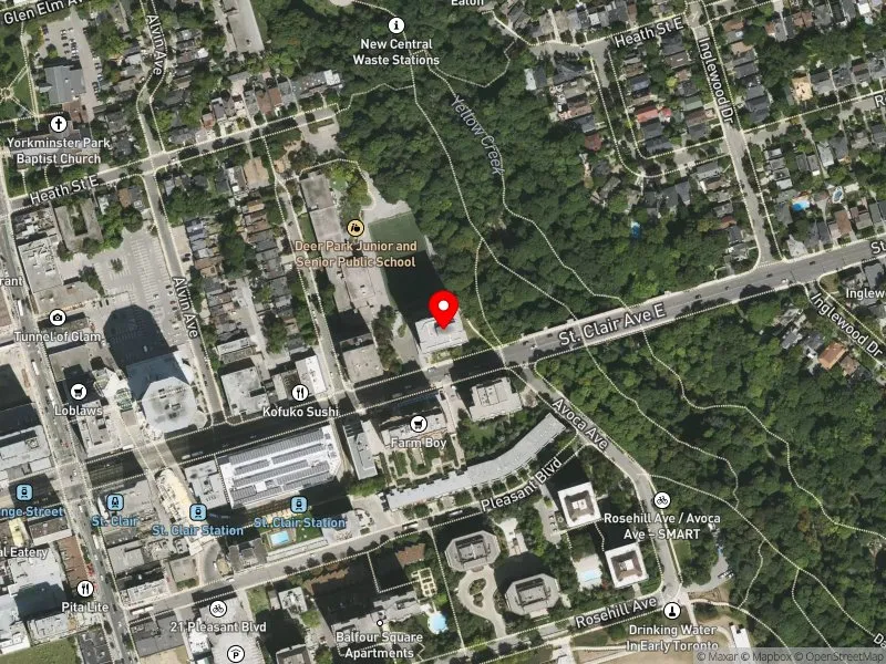 RentSafeTO apartment evaluation satellite view of 80 ST CLAIR AVE E in Toronto-St. Paul's, Toronto