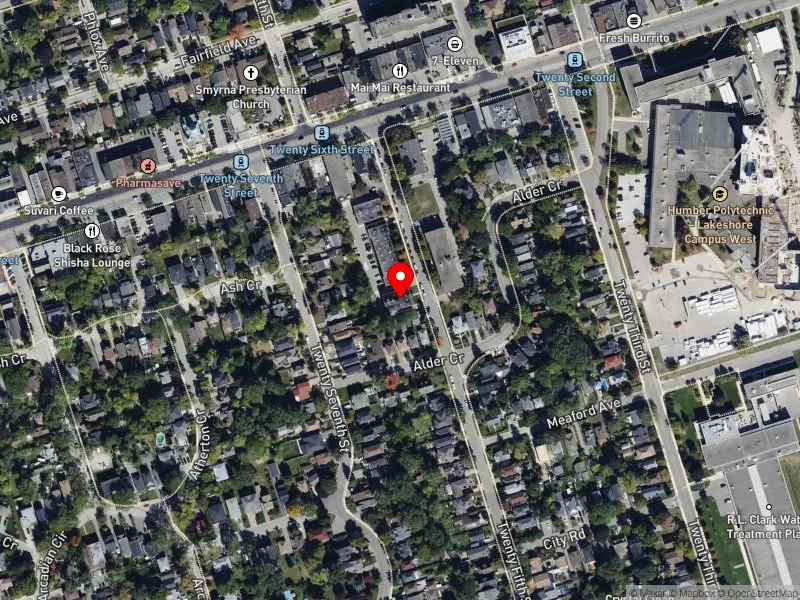 RentSafeTO apartment evaluation satellite view of 80 TWENTY FIFTH ST in Etobicoke-Lakeshore, Toronto